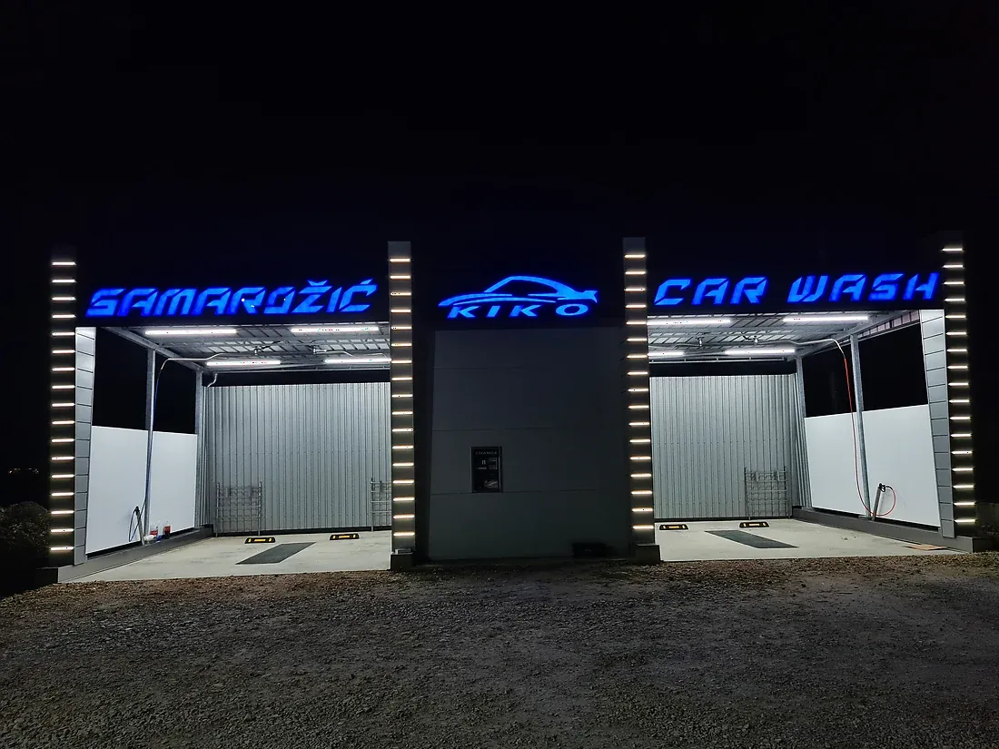 3D svetleća slova na fasadi - Garmagic Car Wash