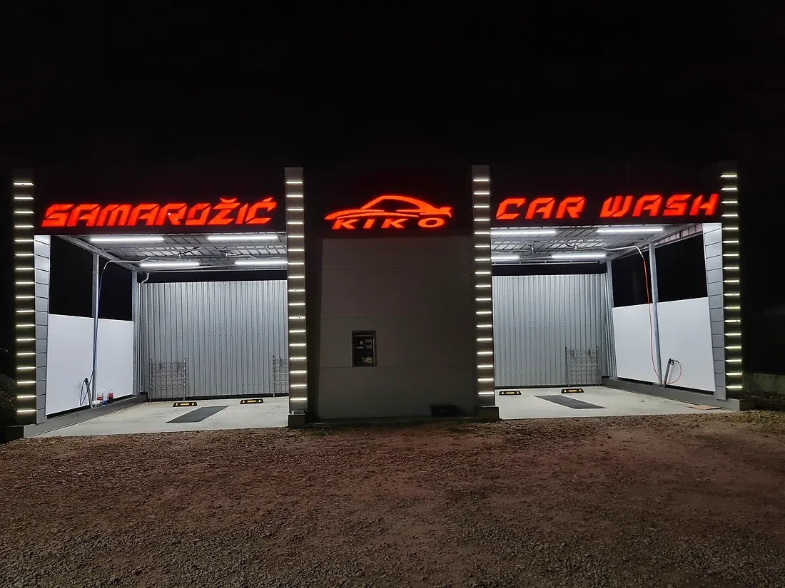 LED svetleća 3D slova noću - Garmagic Car Wash
