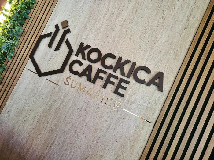 KOCKICA Caffe - 3D inox slova